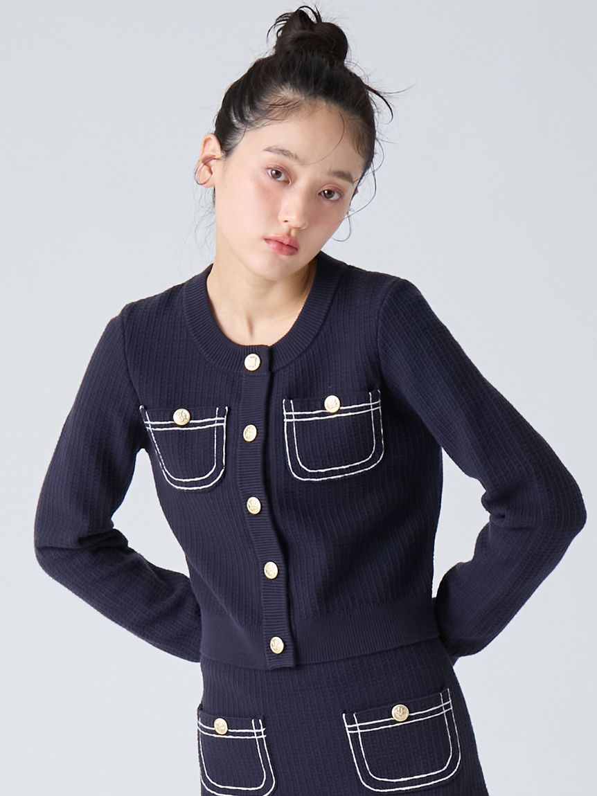 棉質針織金釦外套 LWNJ261116