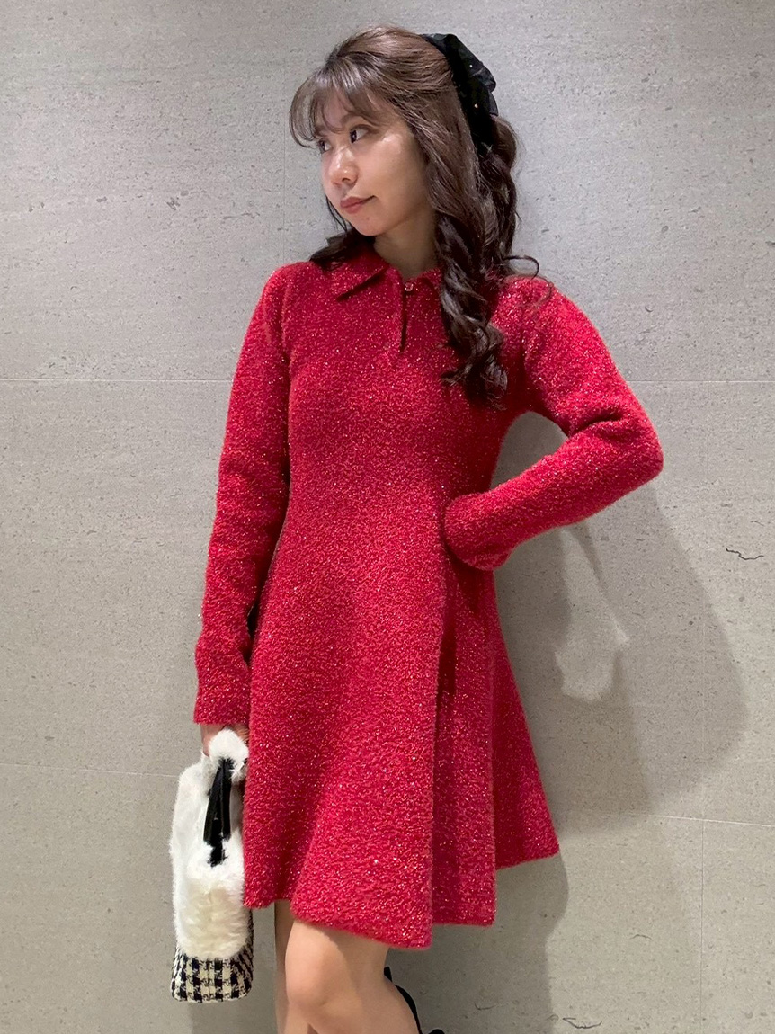 亮絲針織連身裙 LWNO255043