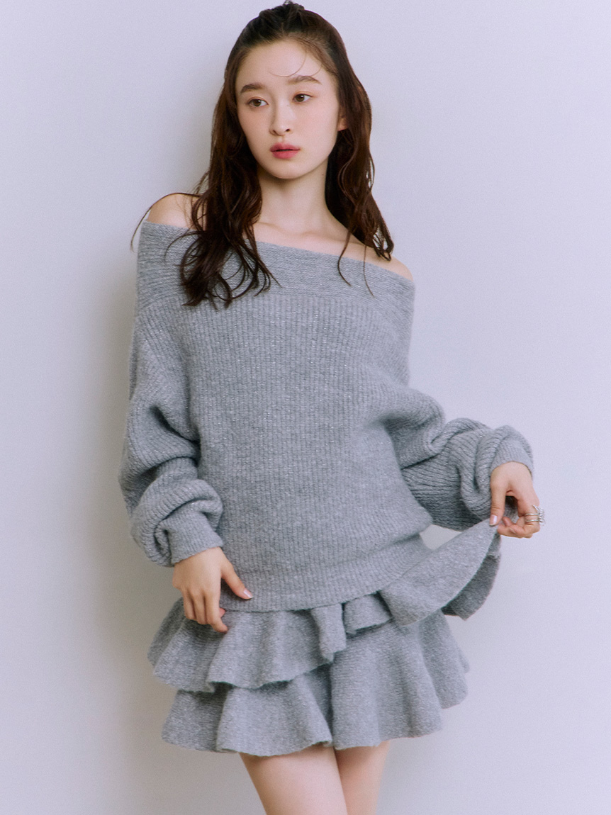 露肩針織SET LWNO255121