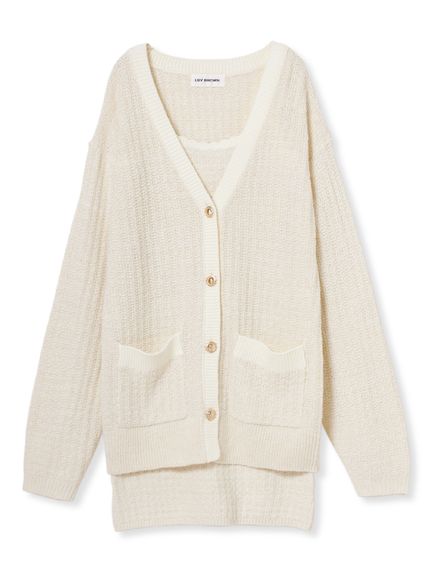 粗花呢針織外套SET迷你連身裙 LWNO261059