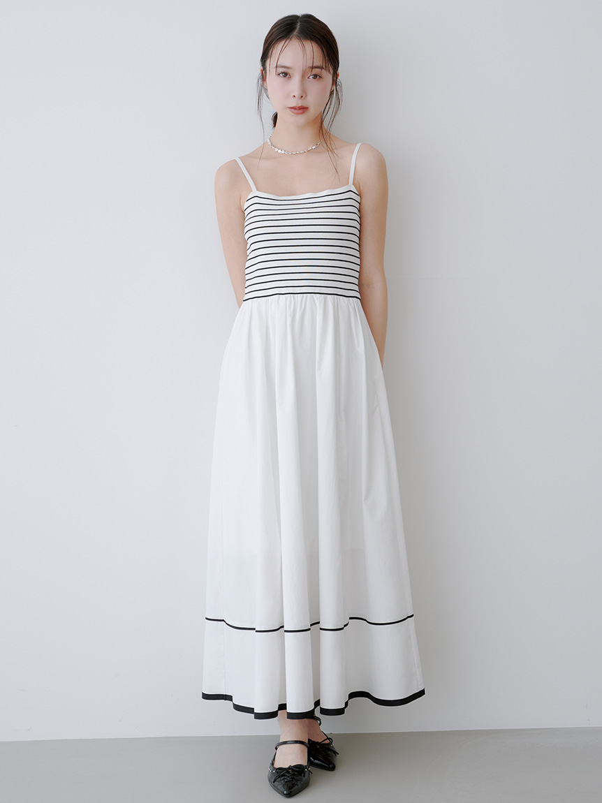 針織拼接連身裙 LWNO261139