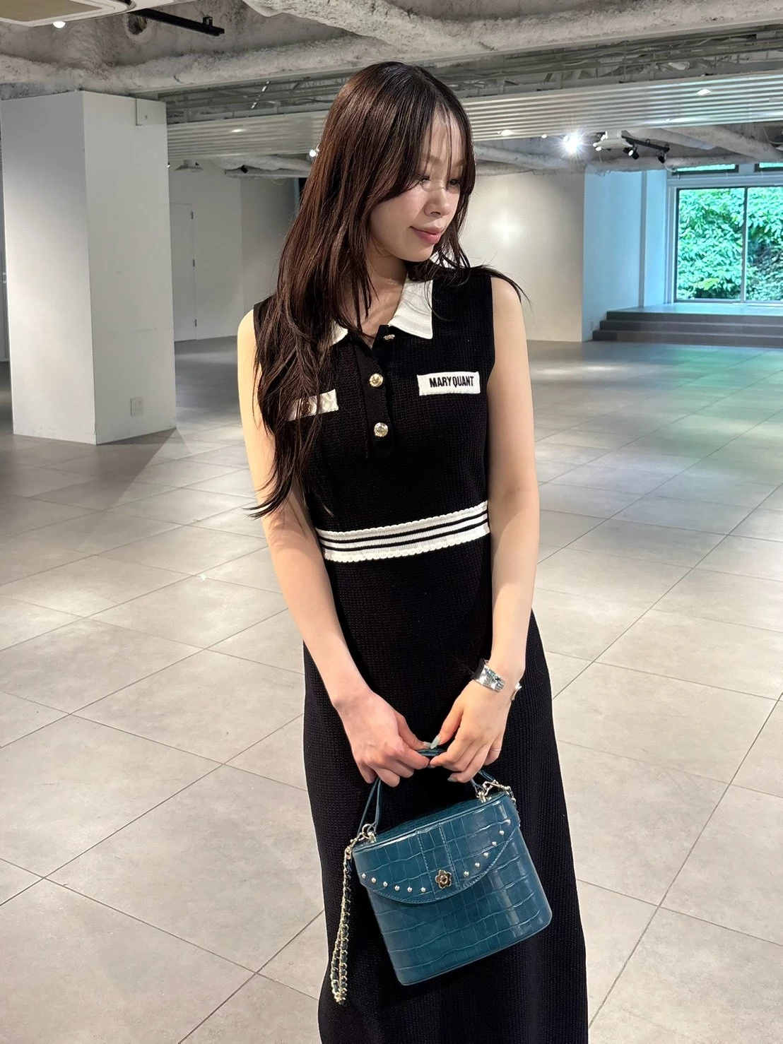 【LILY BROWN×MARY QUANT】POLO領針織連身裙 LWNO264110