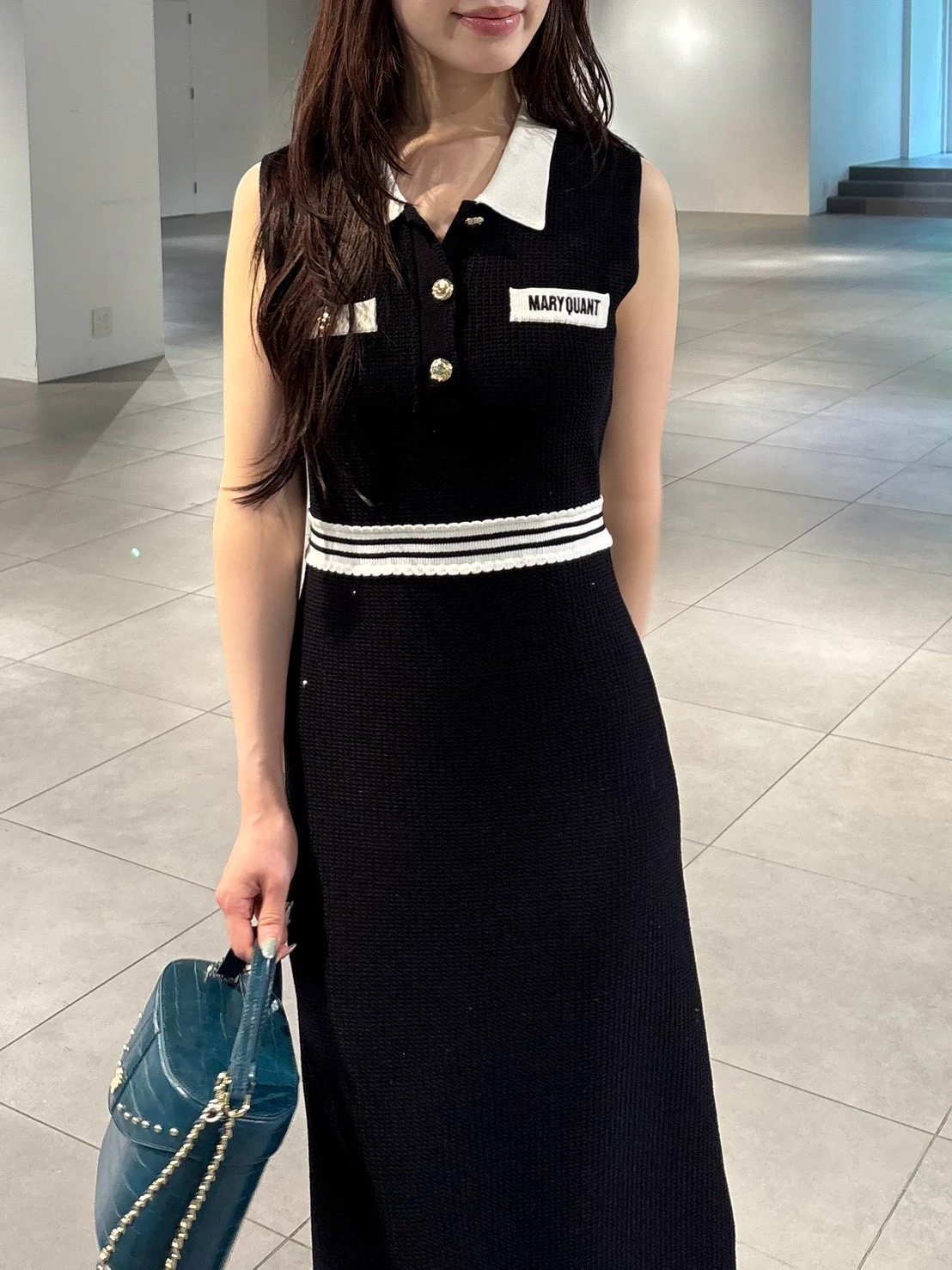 【LILY BROWN×MARY QUANT】POLO領針織連身裙 LWNO264110