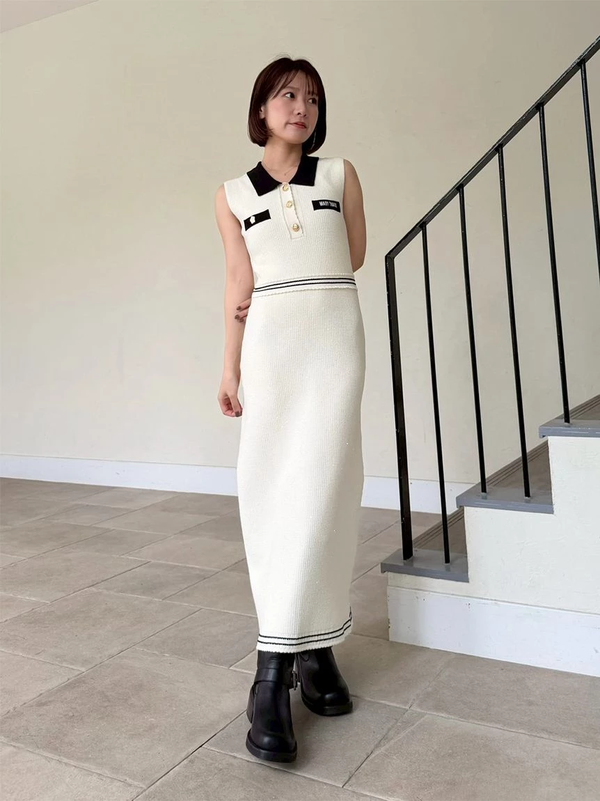 【LILY BROWN×MARY QUANT】POLO領針織連身裙 LWNO264110