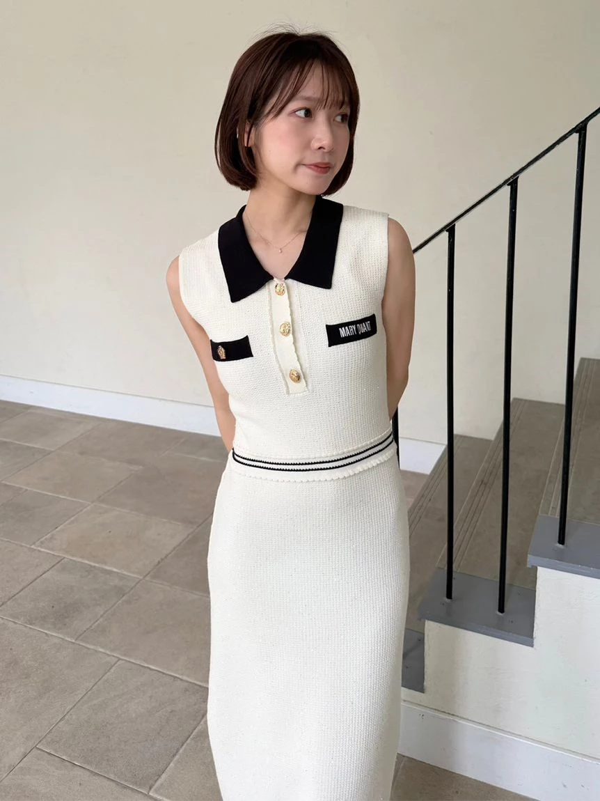 【LILY BROWN×MARY QUANT】POLO領針織連身裙 LWNO264110