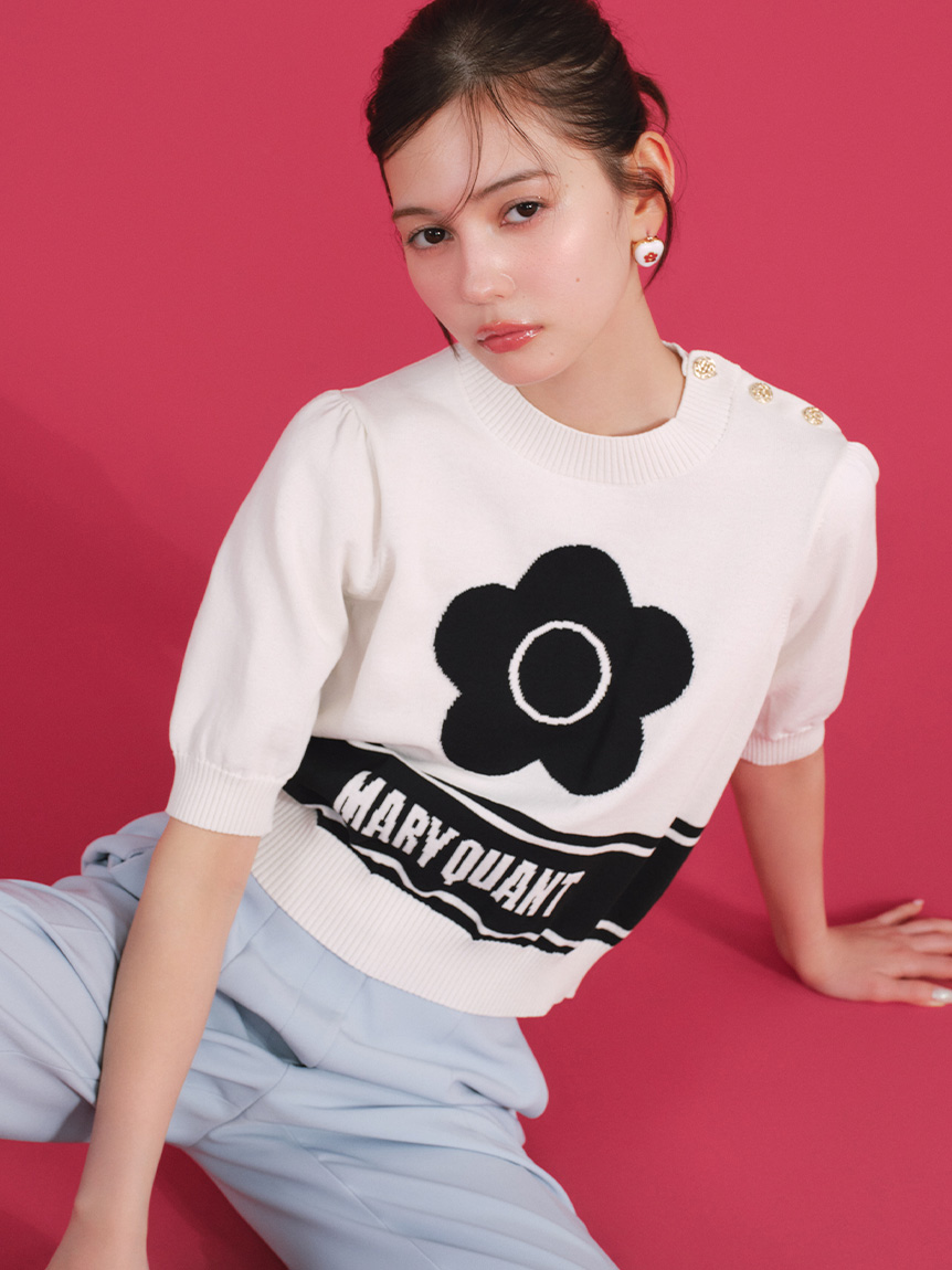 【LILY BROWN×MARY QUANT】提花針織上衣 LWNT254041