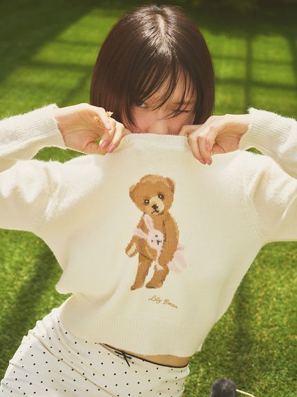 Lily Bear 針織上衣 (抱兔子玩偶) LWNT254060