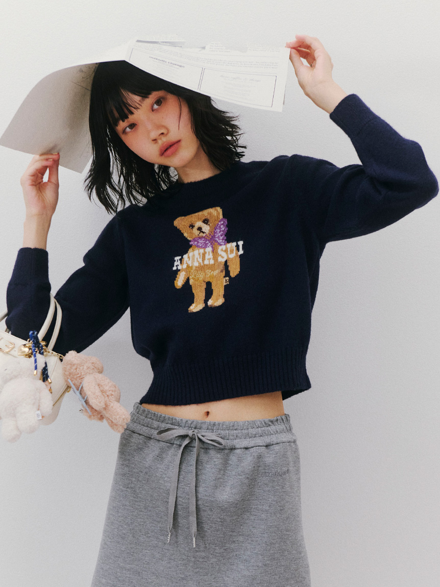 【LILY BROWN × ANNA SUI】蝴蝶Lily Bear針織上衣 LWNT254116