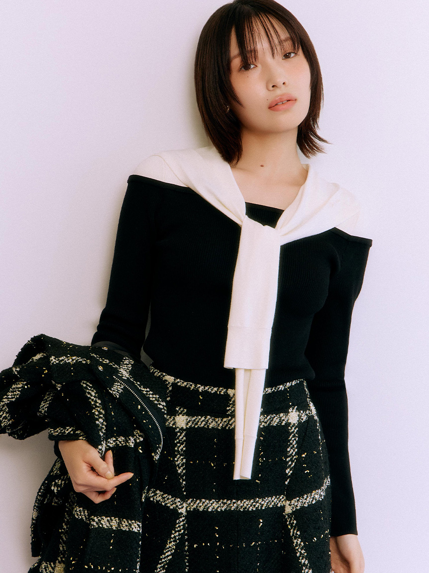 水手領針織上衣 LWNT255129