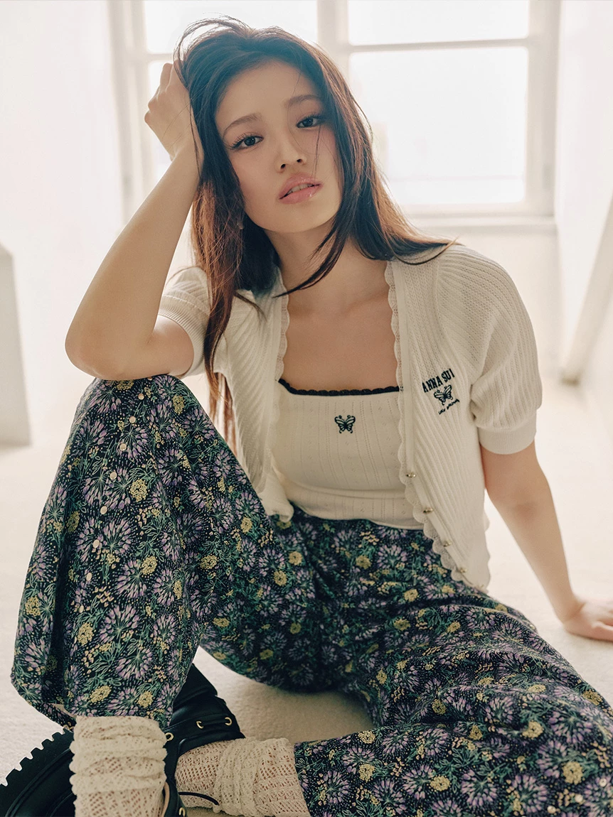 【LILY BROWN×ANNA SUI】撞色針織蕾絲背心 LWNT264056