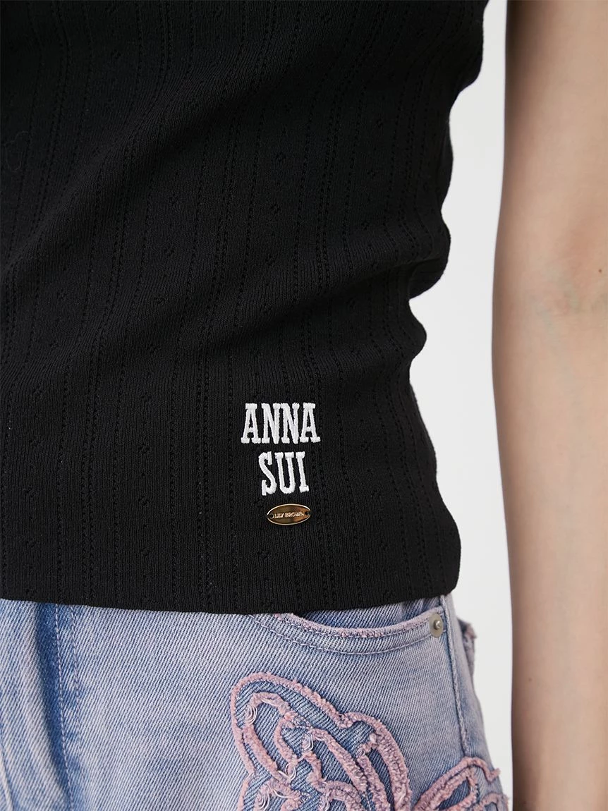 【LILY BROWN×ANNA SUI】撞色針織蕾絲背心 LWNT264056
