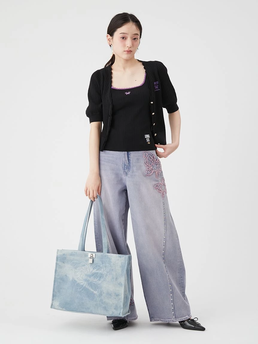 【LILY BROWN×ANNA SUI】撞色針織蕾絲背心 LWNT264056