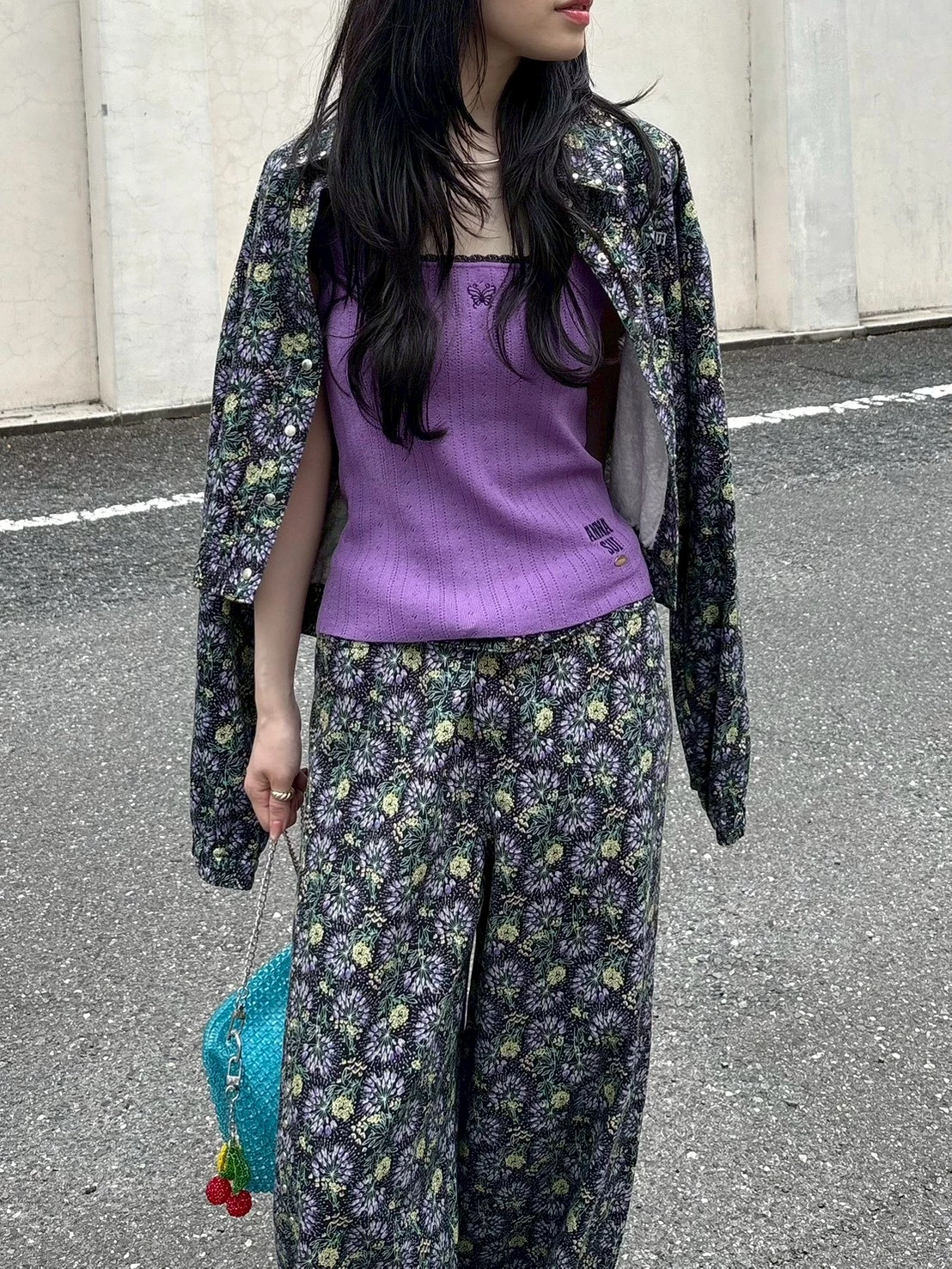 【LILY BROWN×ANNA SUI】撞色針織蕾絲背心 LWNT264056