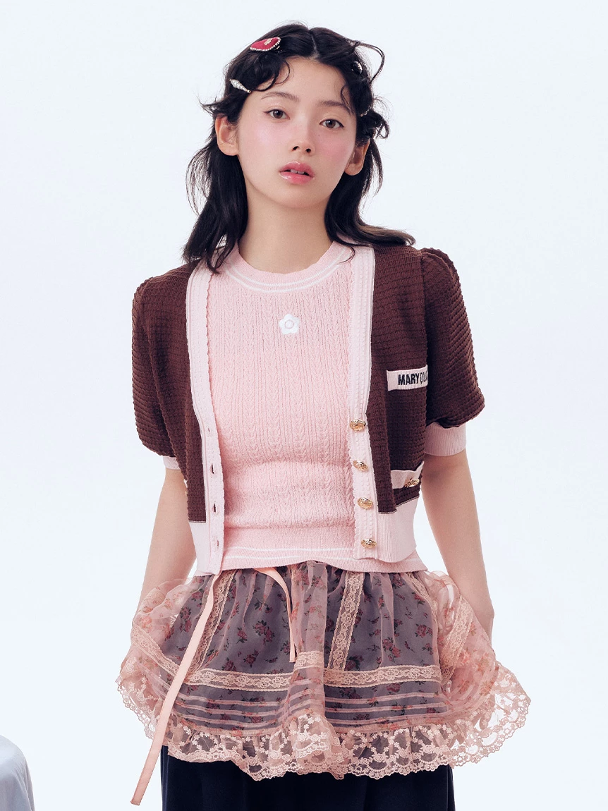 【LILY BROWN×MARY QUANT】雛菊刺繡針織上衣 LWNT264106