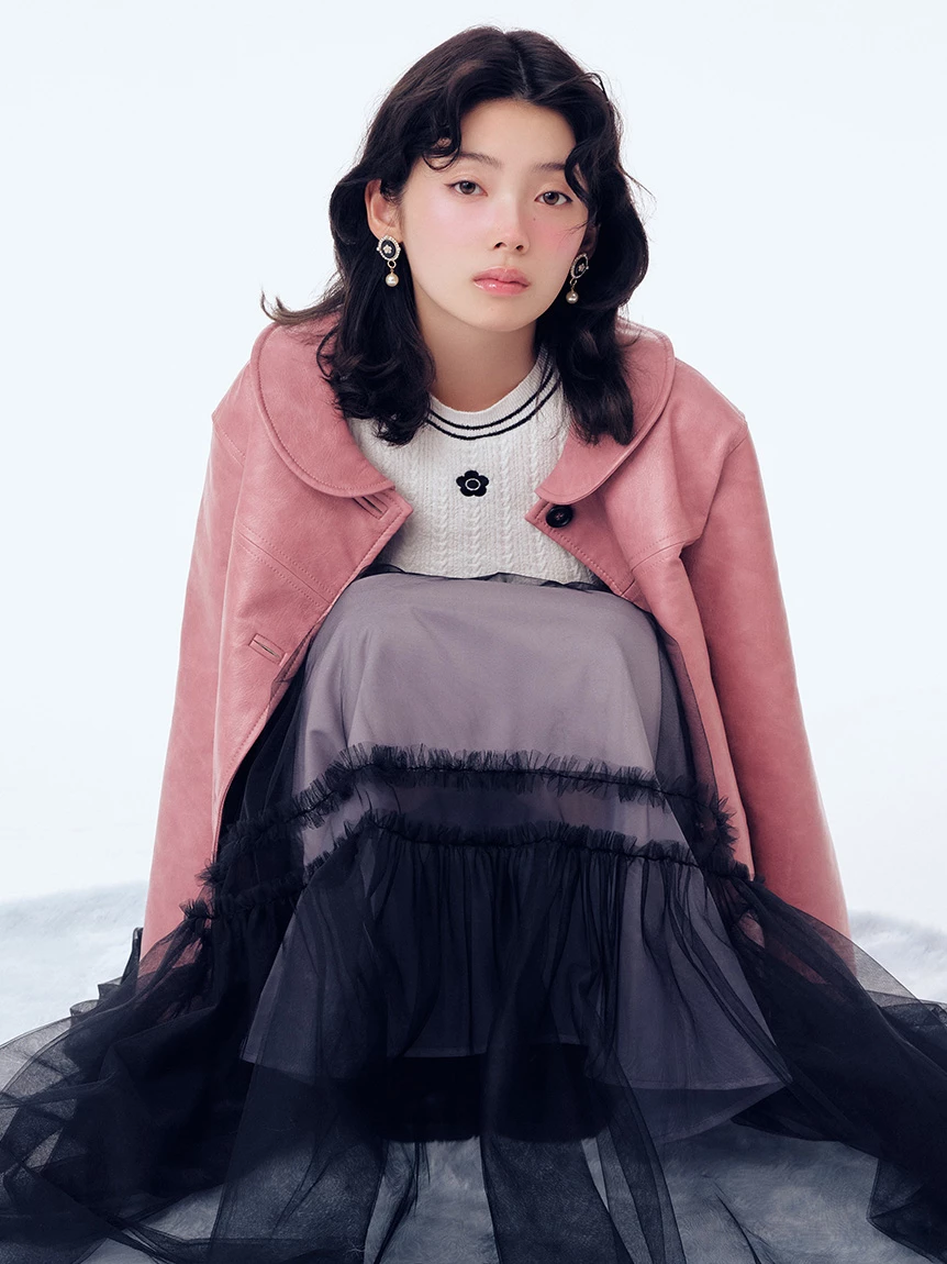 【LILY BROWN×MARY QUANT】雛菊刺繡針織上衣 LWNT264106