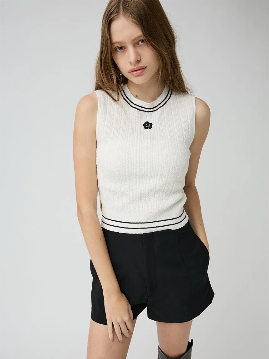 【LILY BROWN×MARY QUANT】雛菊刺繡針織上衣 LWNT264106