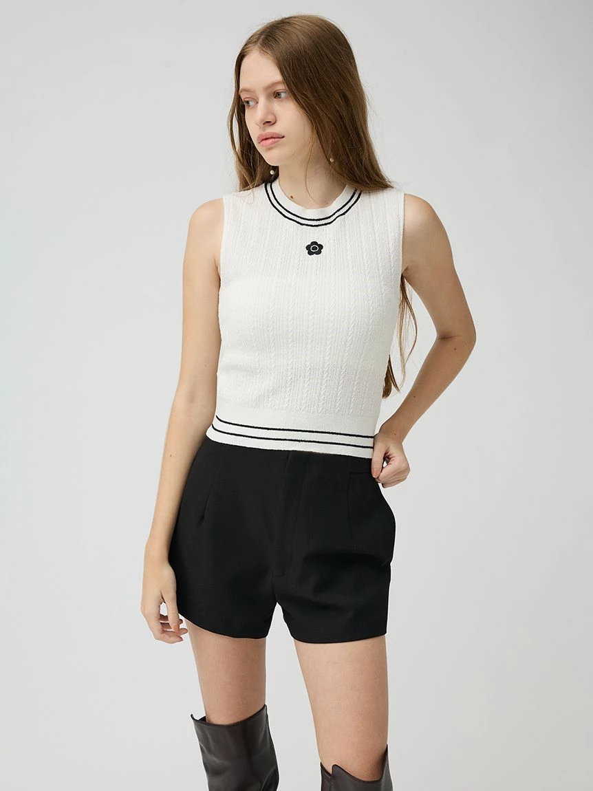 【LILY BROWN×MARY QUANT】雛菊刺繡針織上衣 LWNT264106