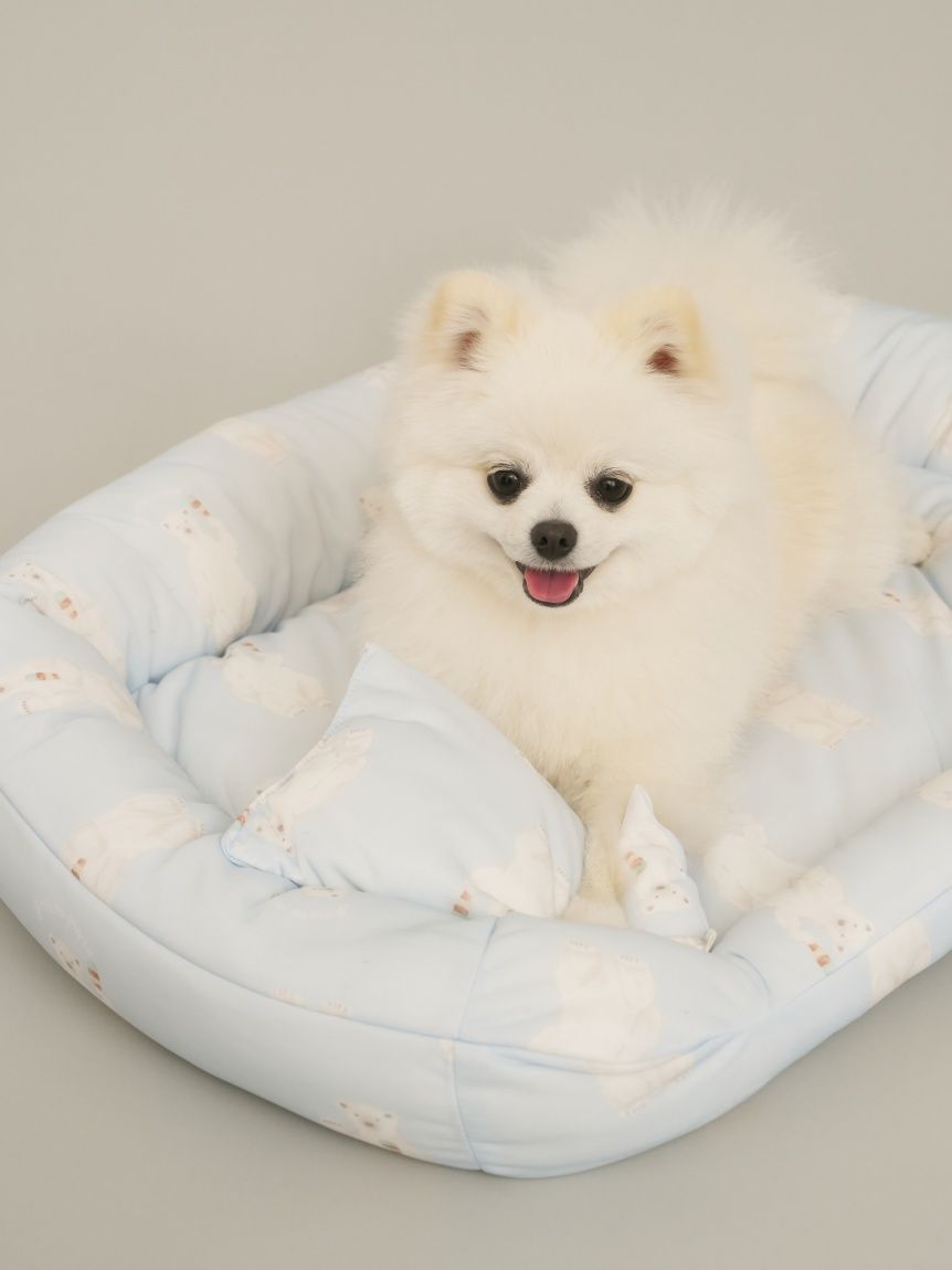 【CAT&DOG】【接觸涼感】北極熊圖案涼感寵物床S號 PAGG252702