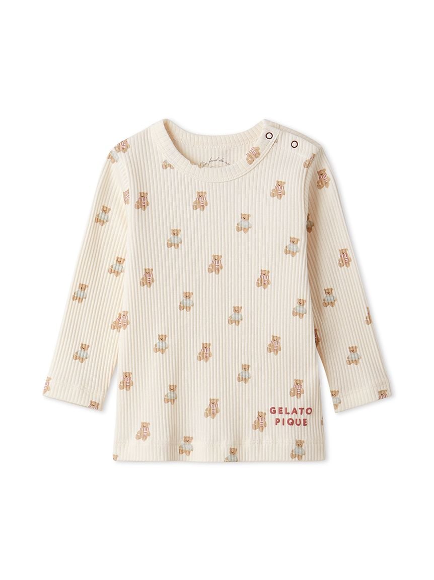【HOLIDAY】【BABY】小熊印花長袖上衣 PBCT245472-IVR