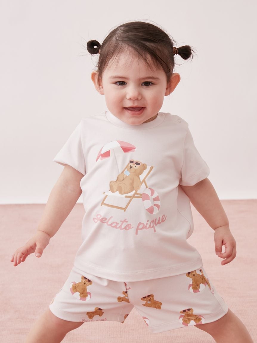 【BABY】【接觸涼感】夏日小熊圖案T-Shirt PBCT262443