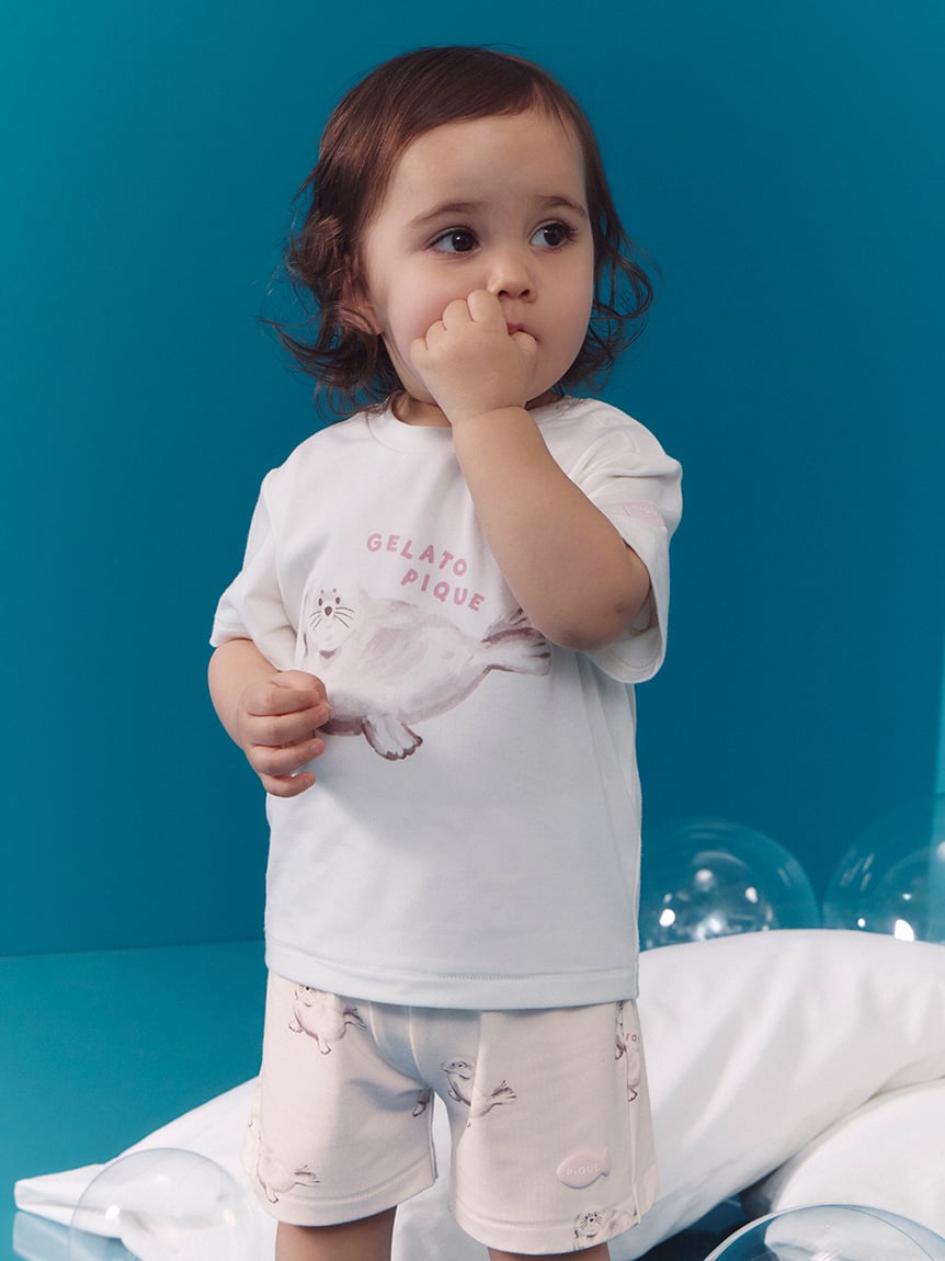 【BABY】【接觸涼感】海洋動物圖案T-Shirt PBCT262449