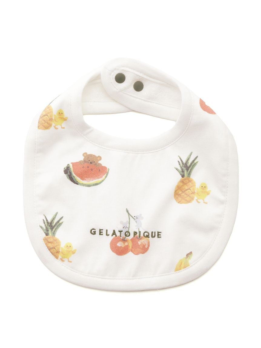 【BABY】FRUIT ANIMAL 印花圍兜兜 PBGG242533-OWHT