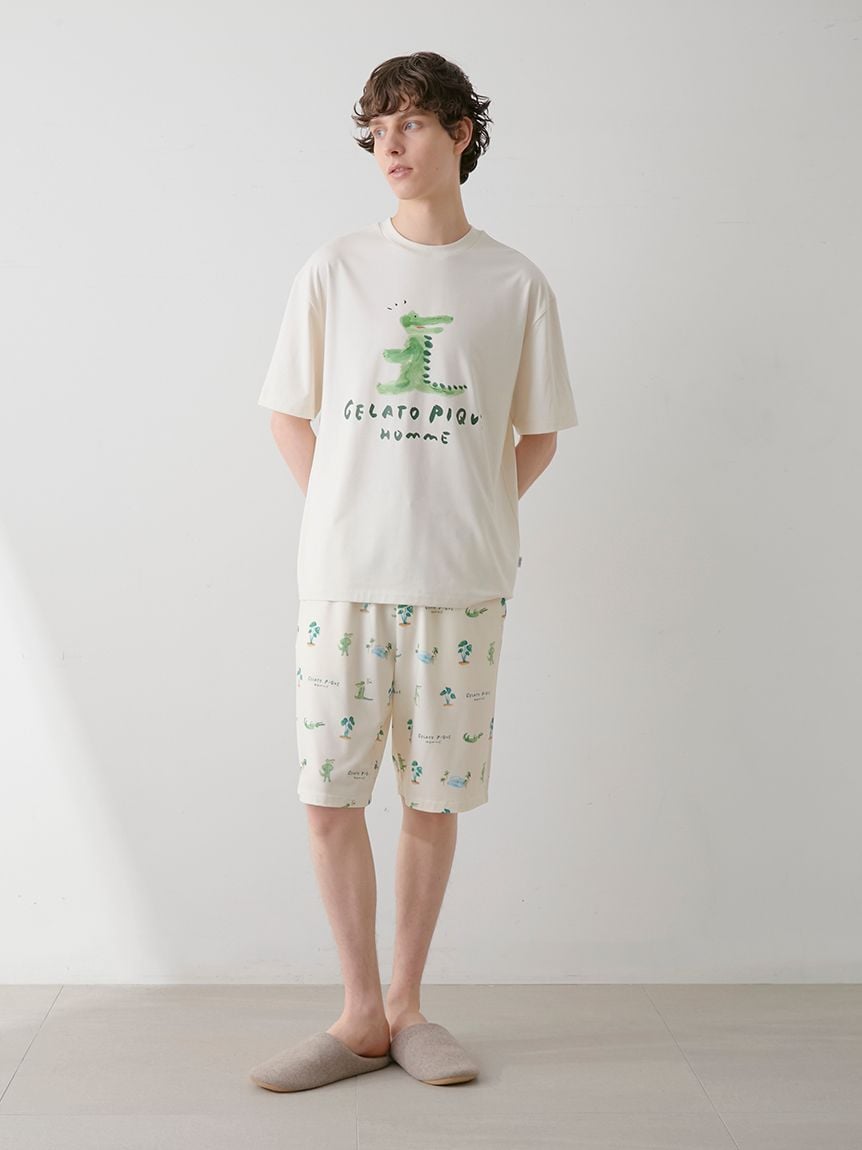 【HOMME】【接觸涼感】鱷魚印花五分褲 PHCP252913