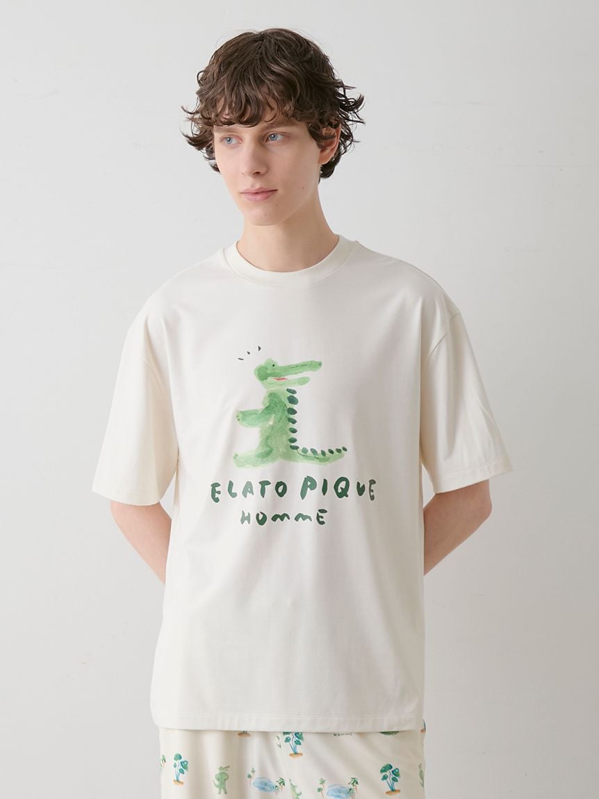 【HOMME】【接觸涼感】鱷魚圖案T恤 PHCT252912