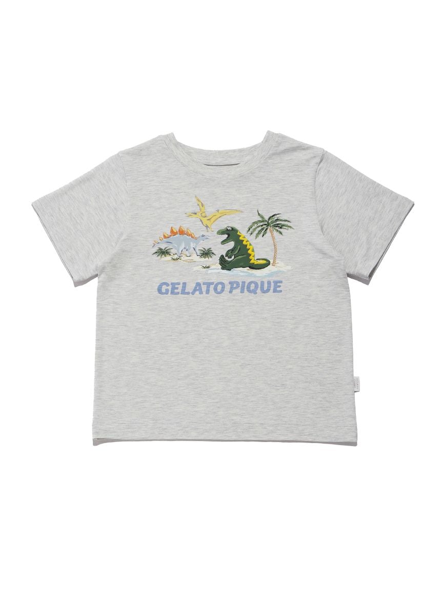 【JUNIOR】【接觸涼感】睡覺恐龍T-Shirt＆印花短褲SET PJCT262369