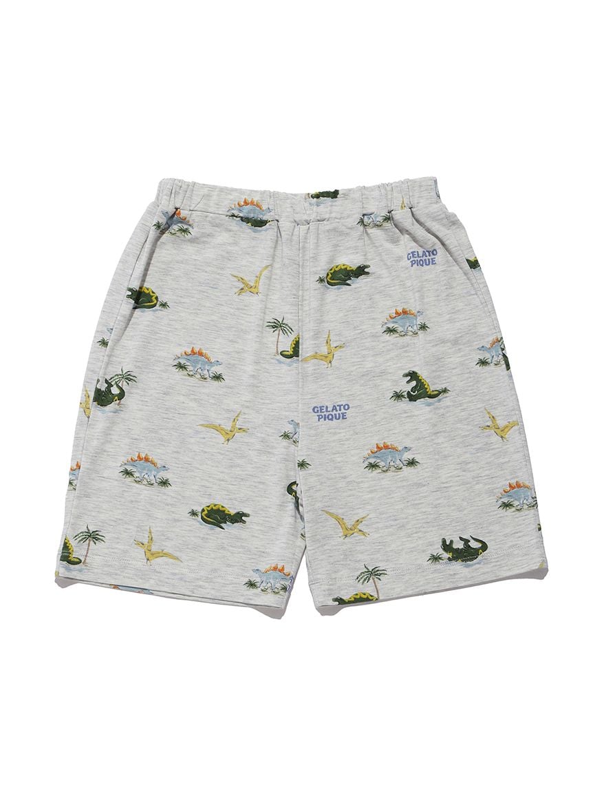 【JUNIOR】【接觸涼感】睡覺恐龍T-Shirt＆印花短褲SET PJCT262369