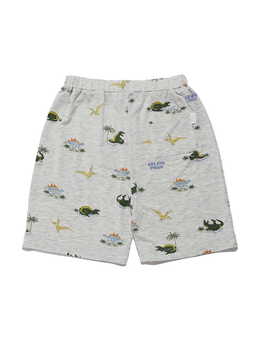 【JUNIOR】【接觸涼感】睡覺恐龍T-Shirt＆印花短褲SET PJCT262369