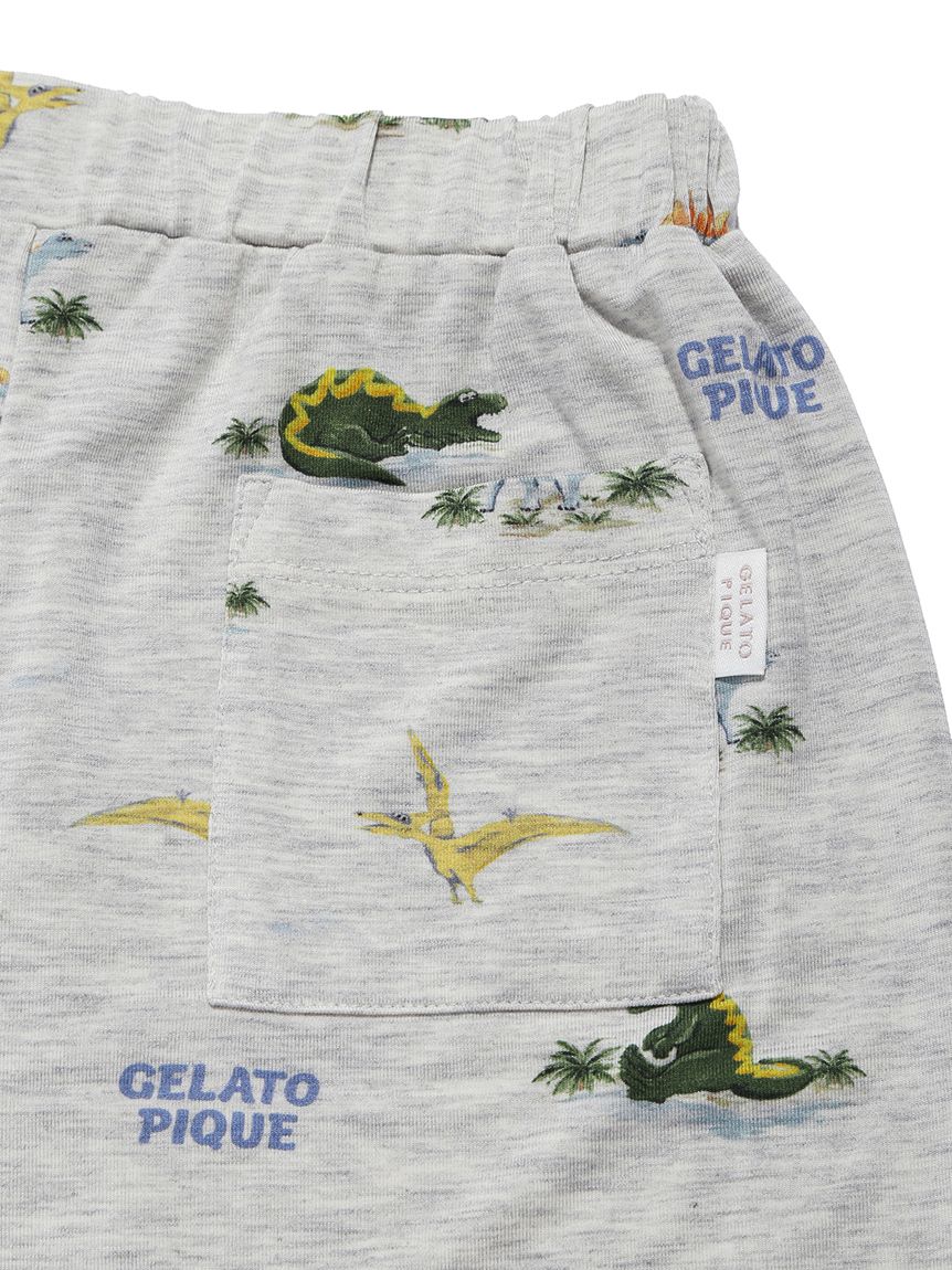 【JUNIOR】【接觸涼感】睡覺恐龍T-Shirt＆印花短褲SET PJCT262369