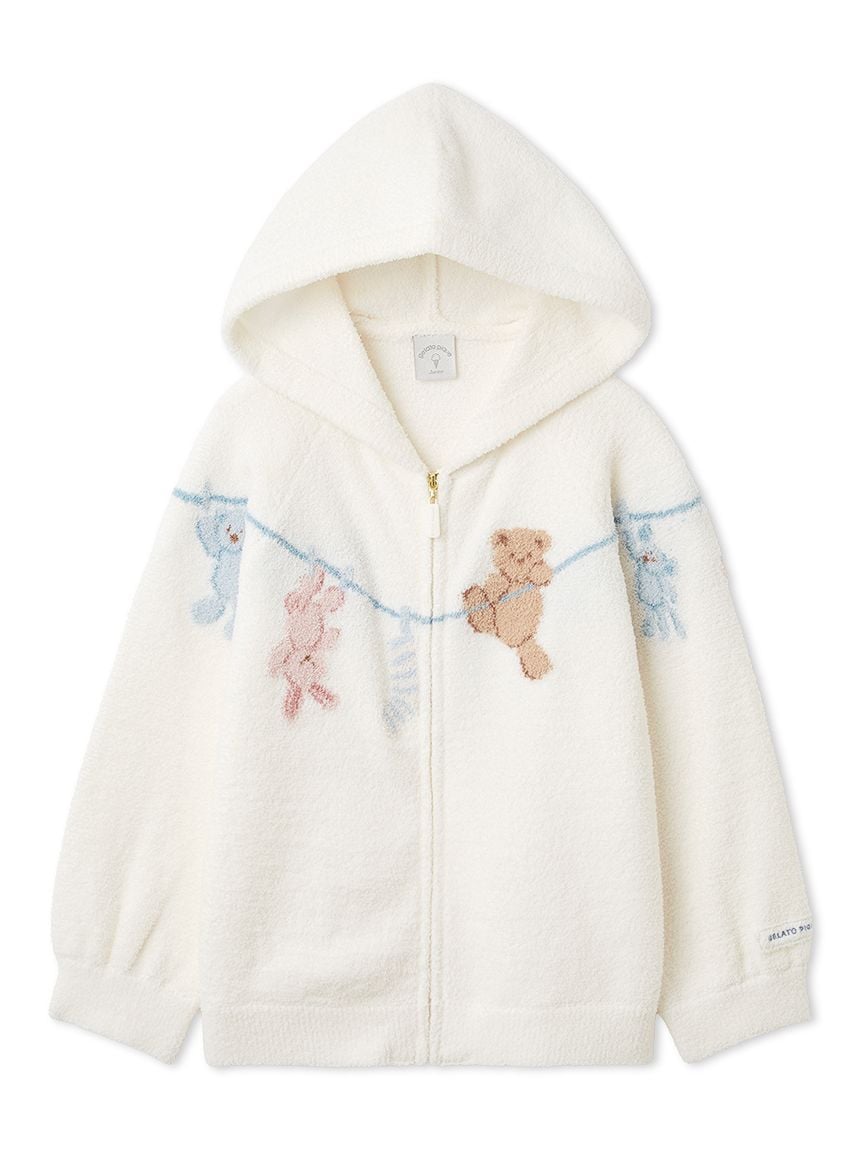 【JUNIOR】AIRY MOCO洗衣小動物提花連帽外套 PJNT261498