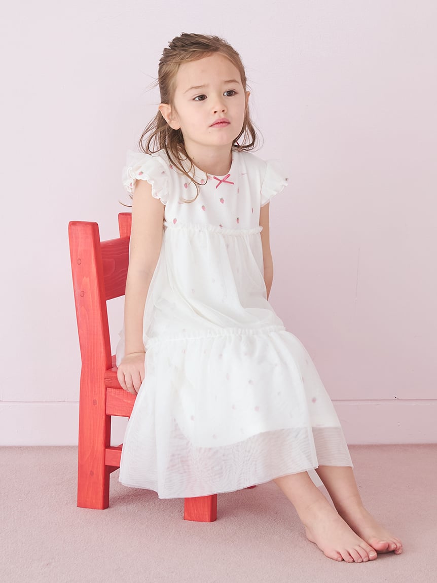 【KIDS】草莓印花紗裙洋裝 PKCO261455