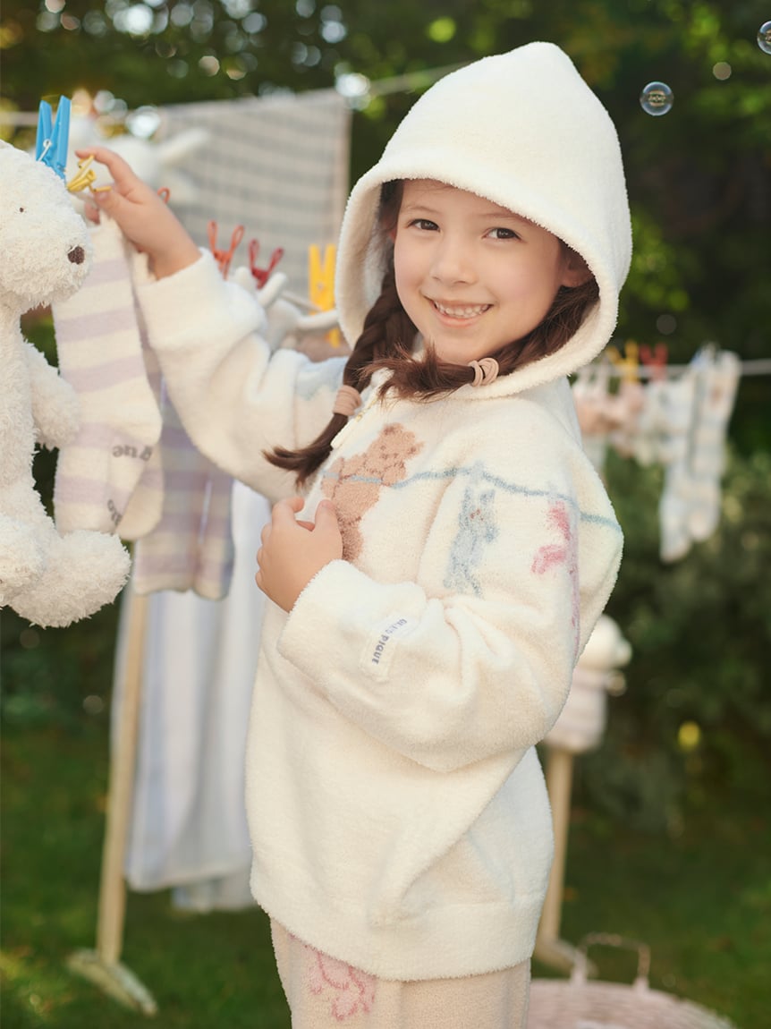 【KIDS】AIRY MOCO洗衣小動物提花連帽外套 PKNT261442