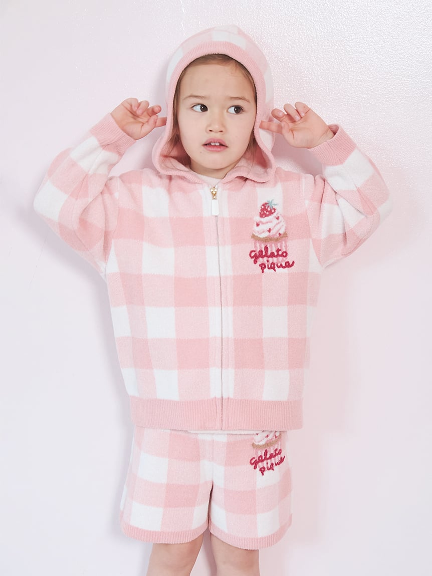 【KIDS】空氣感柔軟格紋連帽外套 PKNT261446