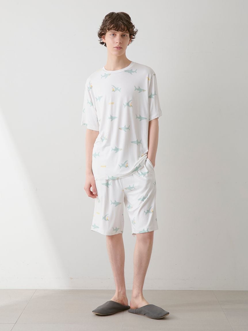 【HOMME】【接觸涼感】鯊魚印花五分褲 PMCP252301