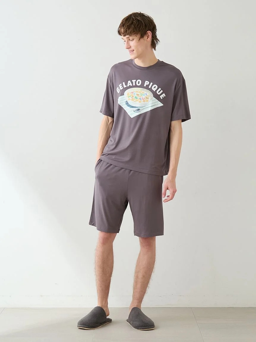 【HOMME】字母麥片圖案Logo五分褲 PMCP261916