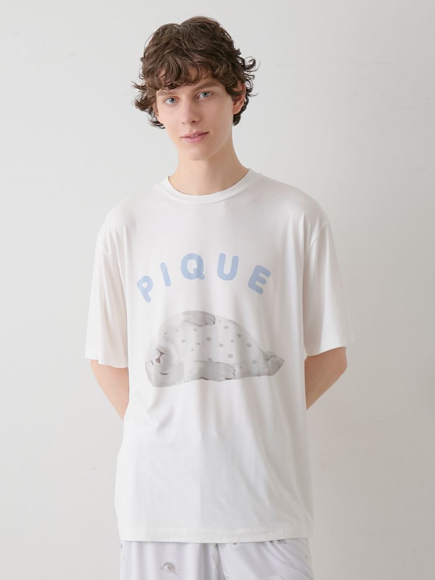 【HOMME】【接觸涼感】海豹圖案T恤 PMCT252210