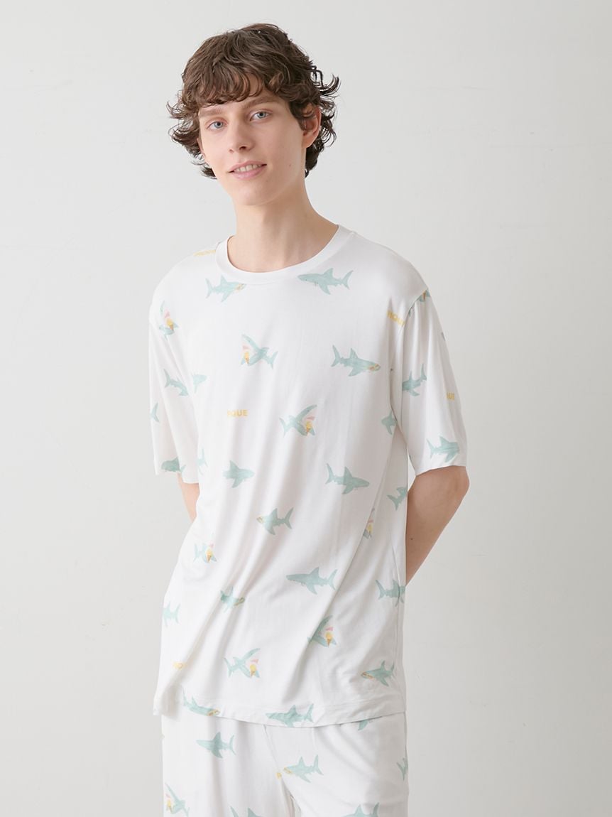 【HOMME】【接觸涼感】鯊魚印花T恤 PMCT252300