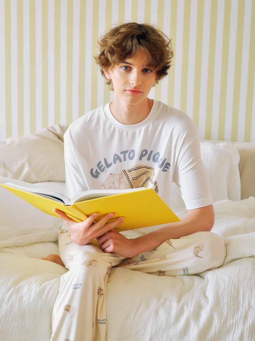 【HOMME】sleeping cat圖案T-Shirt PMCT254952