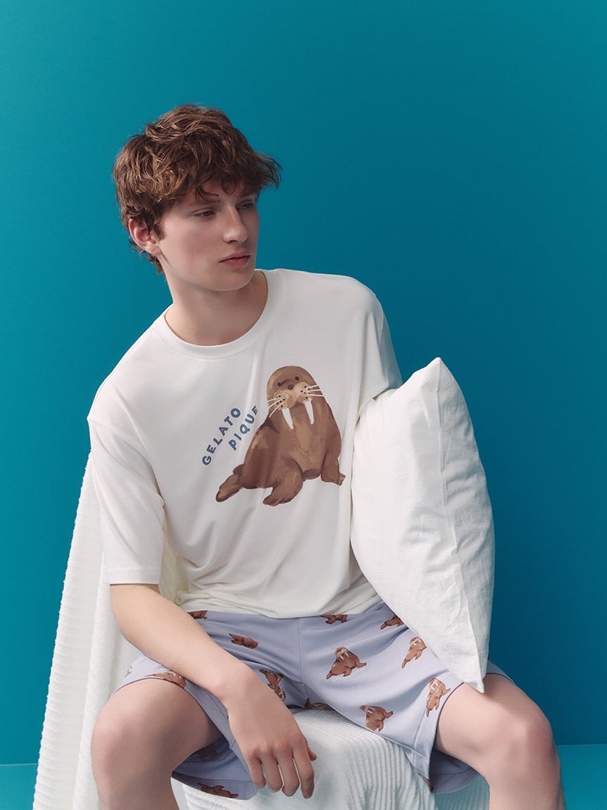 【HOMME】【接觸涼感】海洋動物圖案T-Shirt PMCT262281