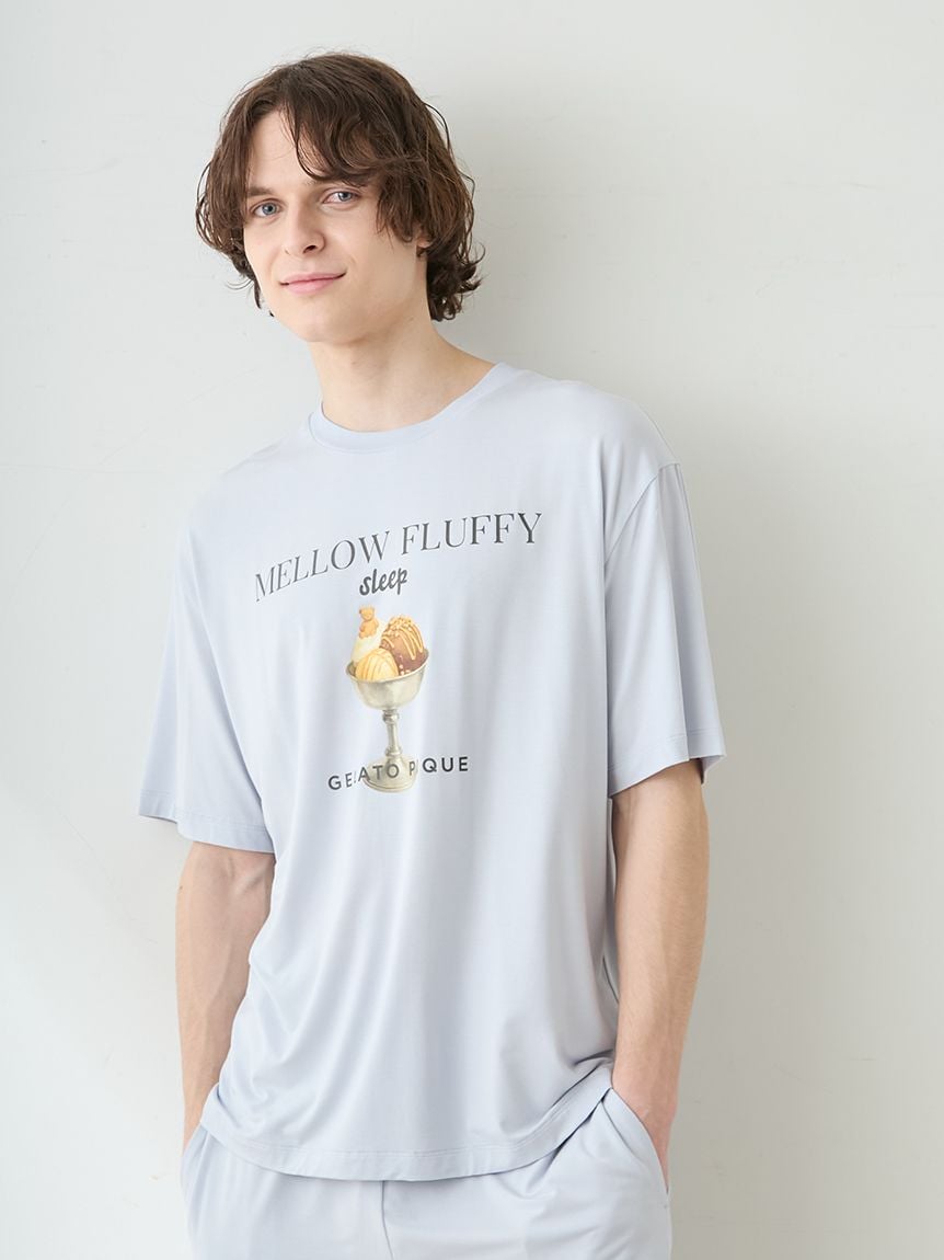 【HOMME】【接觸涼感】COOL嫘縈冰淇淋圖案T-Shirt PMCT262304