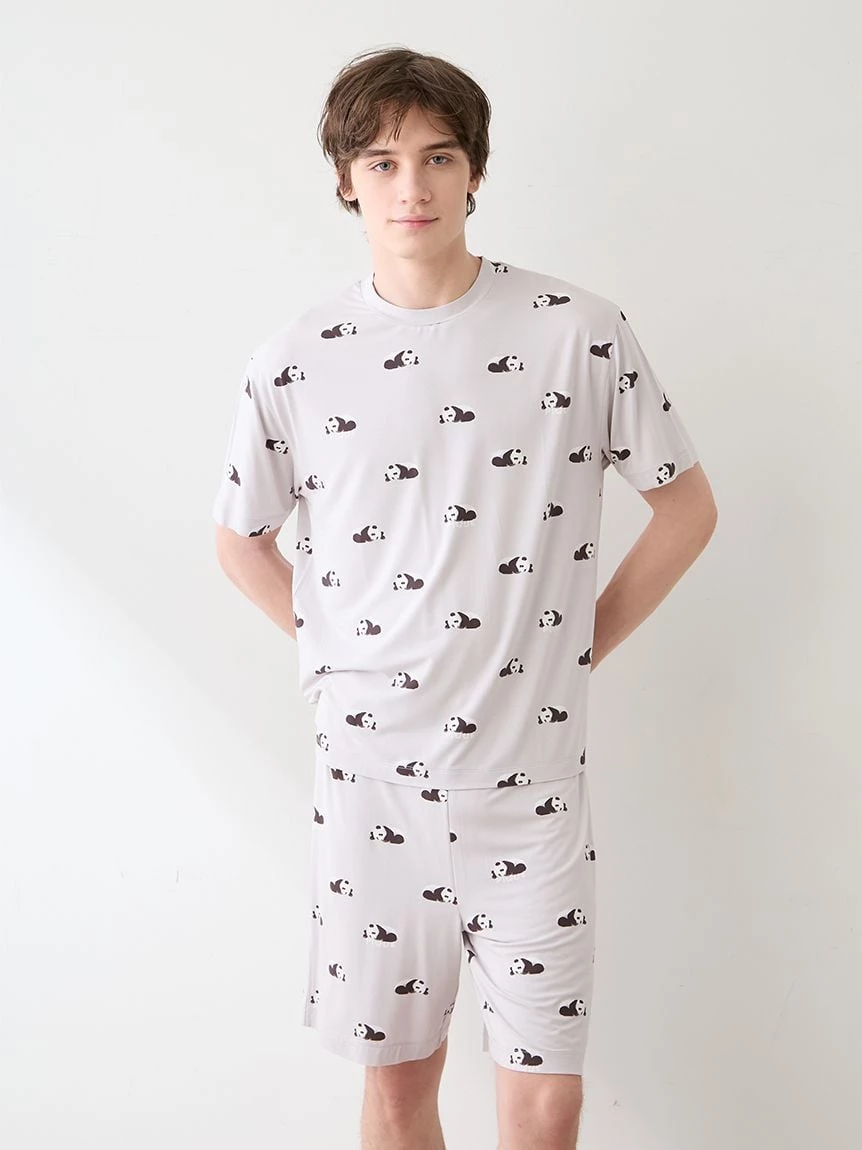 【HOMME】【接觸涼感】熟睡熊貓印花T-Shirt PMCT264278