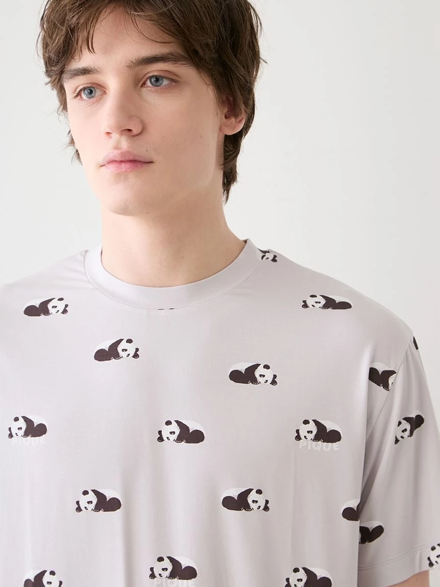 【HOMME】【接觸涼感】熟睡熊貓印花T-Shirt PMCT264278