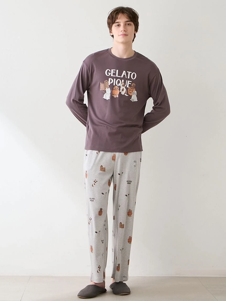 【HALLOWEEN】【HOMME】萬聖夜間遊行狗狗圖案長袖T-Shirt PMCT264331