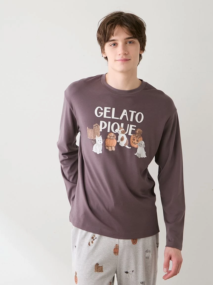 【HALLOWEEN】【HOMME】萬聖夜間遊行狗狗圖案長袖T-Shirt PMCT264331