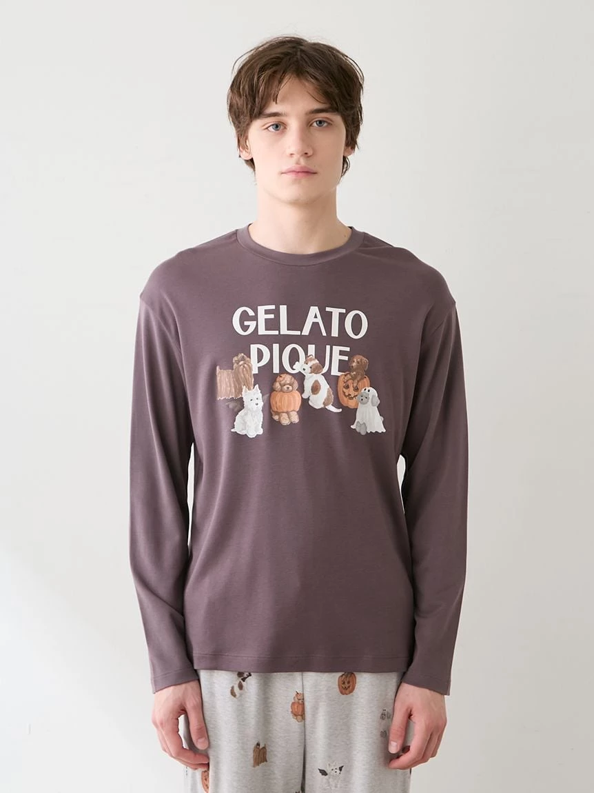 【HALLOWEEN】【HOMME】萬聖夜間遊行狗狗圖案長袖T-Shirt PMCT264331