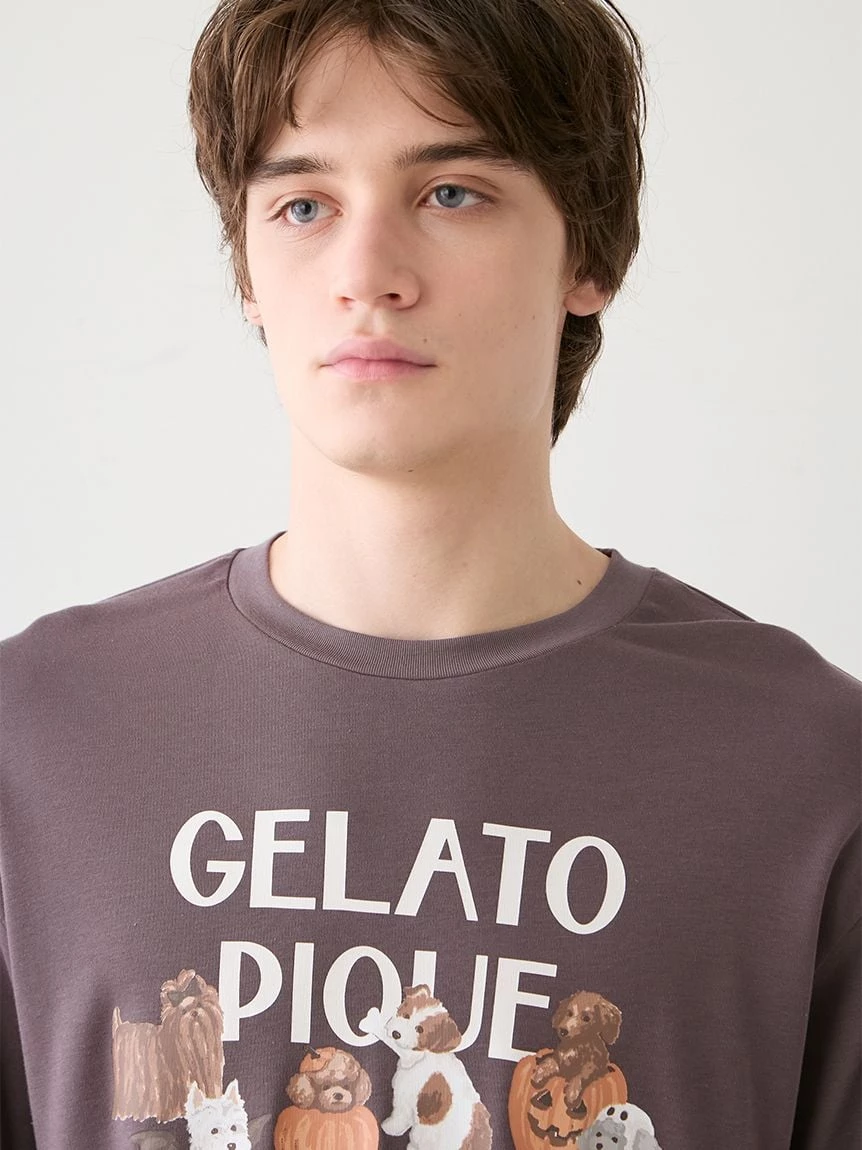 【HALLOWEEN】【HOMME】萬聖夜間遊行狗狗圖案長袖T-Shirt PMCT264331