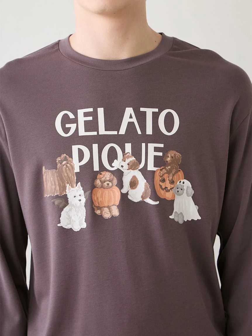 【HALLOWEEN】【HOMME】萬聖夜間遊行狗狗圖案長袖T-Shirt PMCT264331